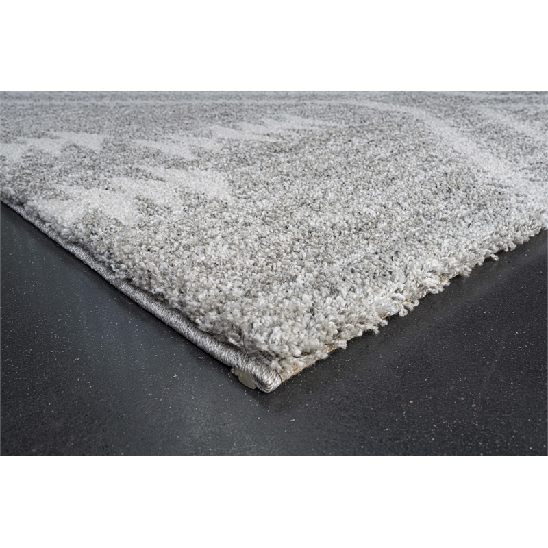 Granada Galen Gray and Ivory Olefin Shag Area Rug