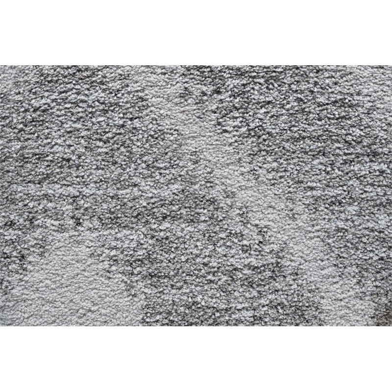 Granada Galen Gray and Ivory Olefin Shag Area Rug