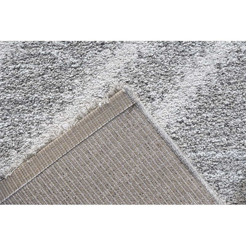 Granada Galen Gray and Ivory Olefin Shag Area Rug