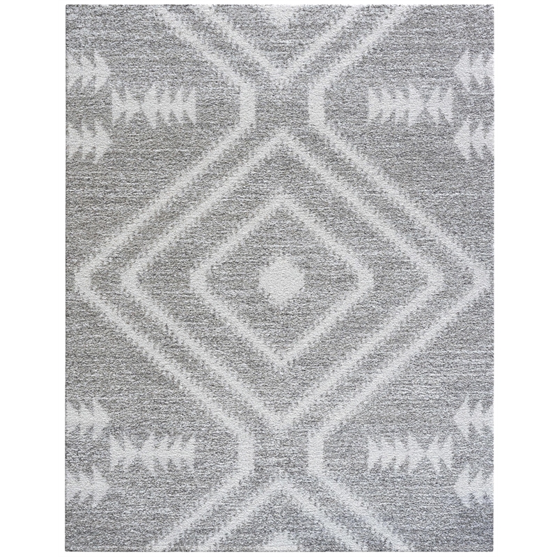 Granada Galen Gray and Ivory Olefin Shag Area Rug
