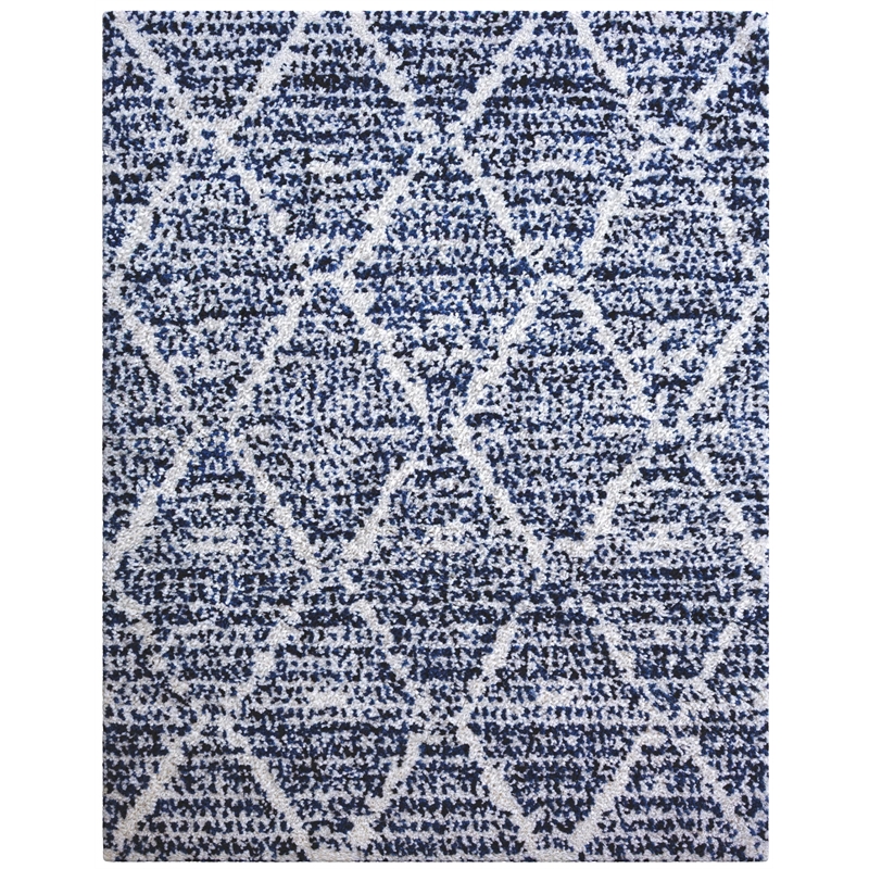 Oasis Delphine Royal Blue and White Polyester Area Rug