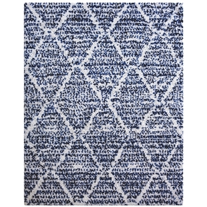Oasis Delphine Royal Blue and White Polyester Area Rug