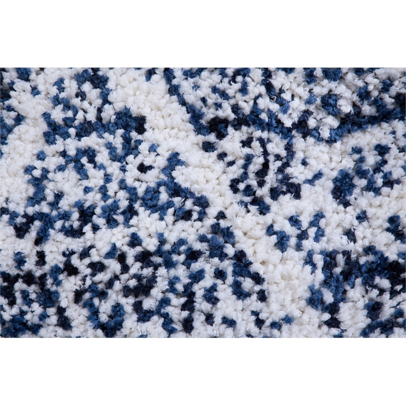 Oasis Delphine Royal Blue and White Polyester Area Rug