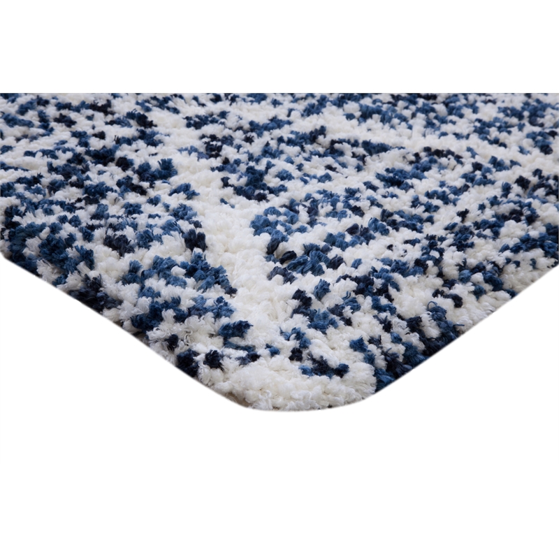 Oasis Delphine Royal Blue and White Polyester Area Rug