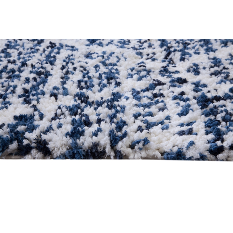 Oasis Delphine Royal Blue and White Polyester Area Rug