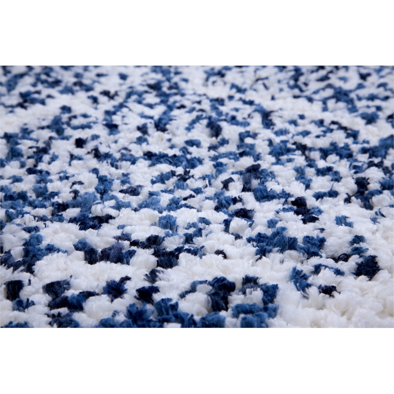 Oasis Delphine Royal Blue and White Polyester Area Rug