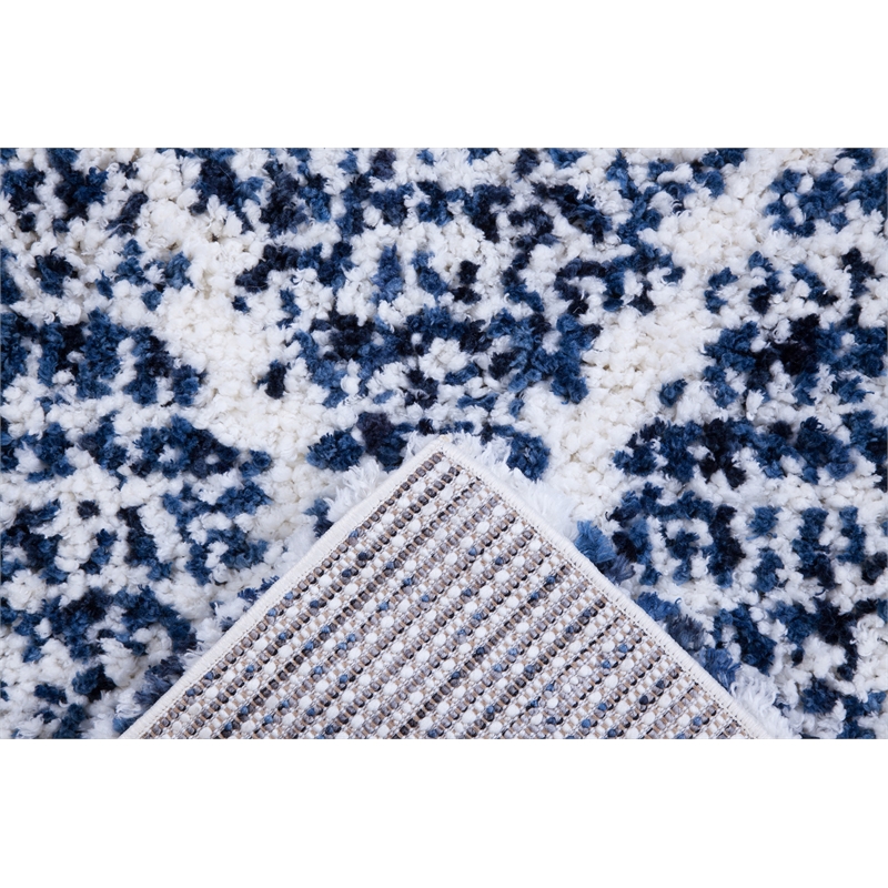 Oasis Delphine Royal Blue and White Polyester Area Rug