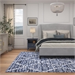 Oasis Delphine Royal Blue and White Polyester Area Rug