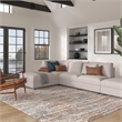 Granada Ezra Ivory Blue Orange and Rust Olefin Shag Area Rug
