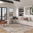 Granada Ezra Ivory Blue Orange and Rust Olefin Shag Area Rug