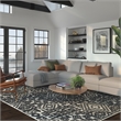 Napa Mercana Ivory and Black Chenille High-Low Area Rug