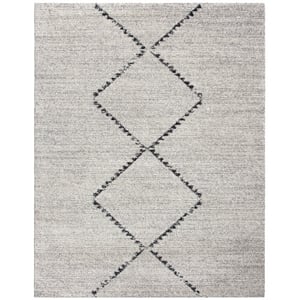 Granada Jewels Ivory Grey and Charcoal Olefin Shag Area Rug