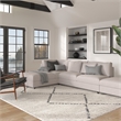 Granada Jewels Ivory Grey and Charcoal Olefin Shag Area Rug