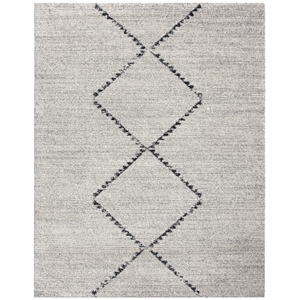 Granada Jewels Ivory Grey and Charcoal Olefin Shag Area Rug