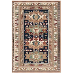 Sonoma Gypsy Rust Black Ivory Aqua Viscose Area Rug