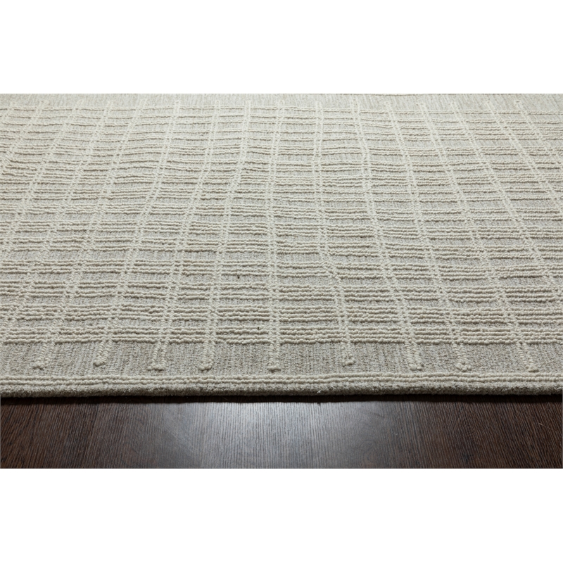 Abbey Latriss Ivory and Natural Wool Handwoven Area Rug