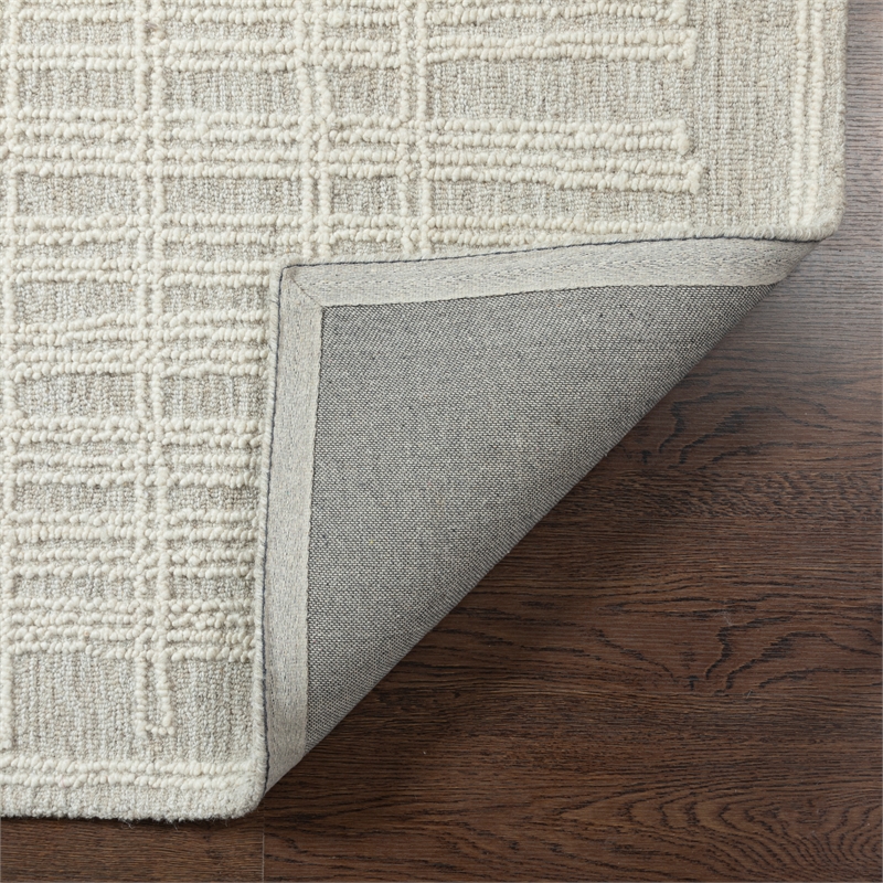 Abbey Latriss Ivory and Natural Wool Handwoven Area Rug