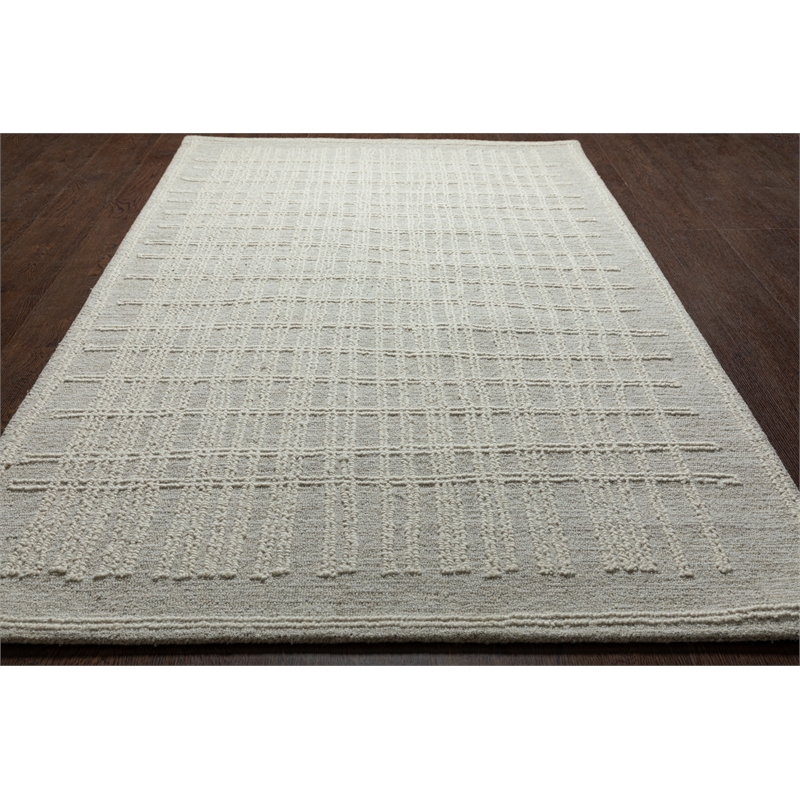 Abbey Latriss Ivory and Natural Wool Handwoven Area Rug