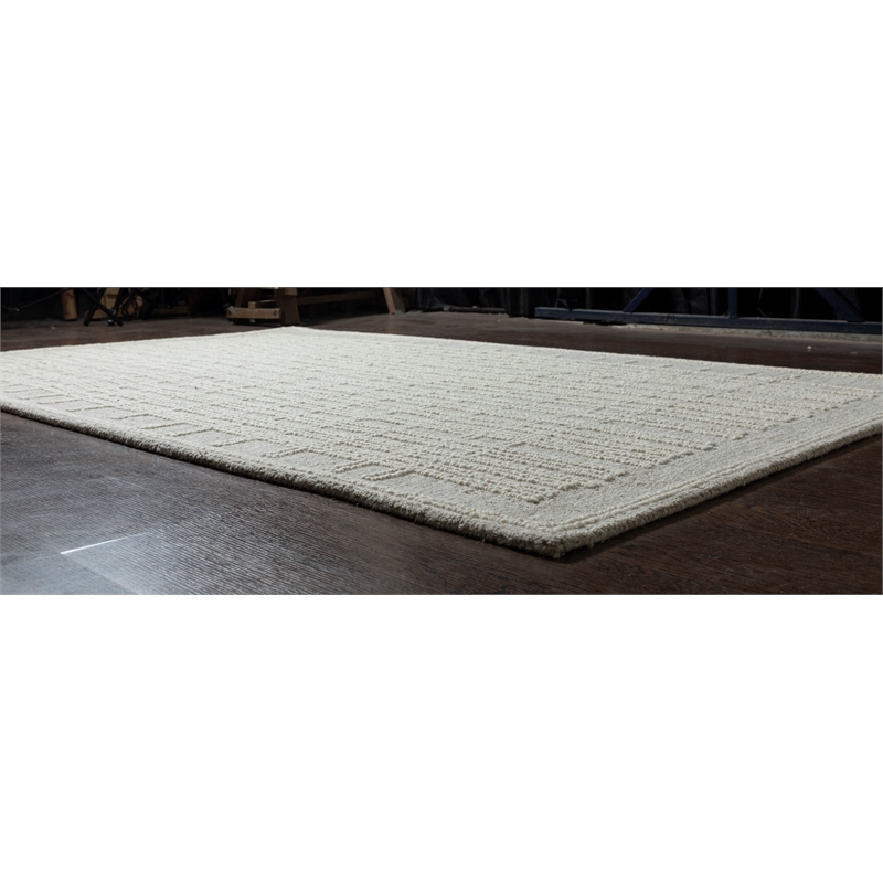 Abbey Latriss Ivory and Natural Wool Handwoven Area Rug