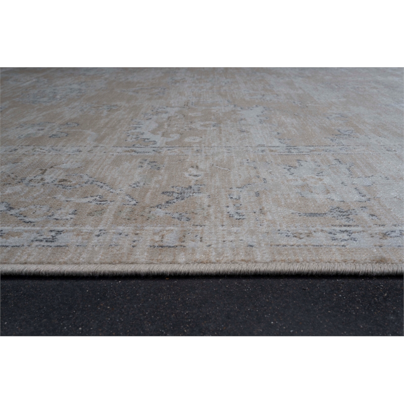 Eno Elmina Brown Ivory Taupe and White Viscose  Area Rug