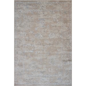 Eno Elmina Brown Ivory Taupe and White Viscose  Area Rug