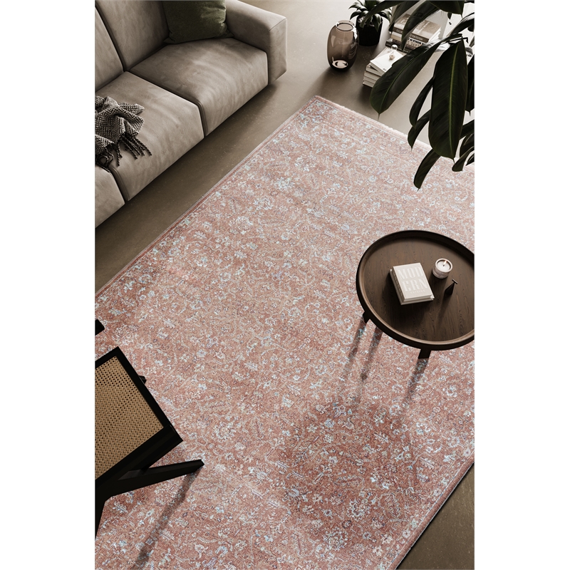 Eno Lyra Rust and Ivory Viscose Area Rug