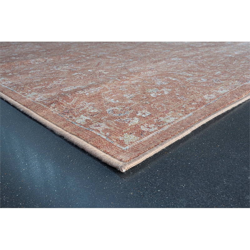 Eno Lyra Rust and Ivory Viscose Area Rug