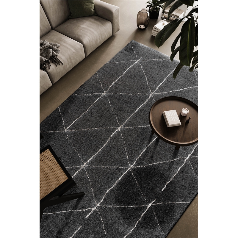 Nube Rimini Black and Ivory Recycled Polyester Area Rug