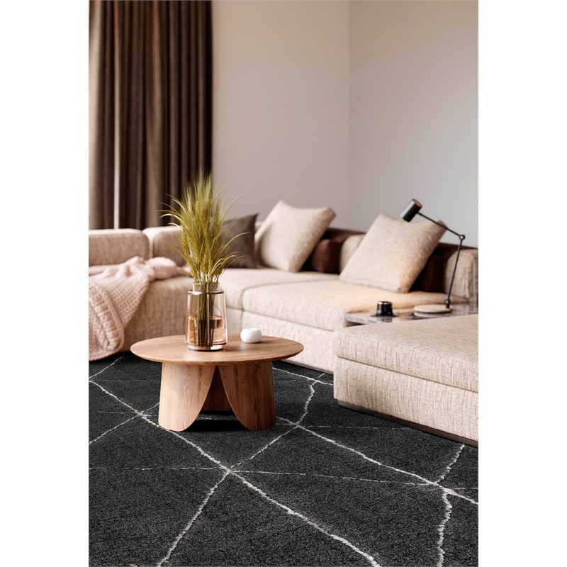 Nube Rimini Black and Ivory Recycled Polyester Area Rug