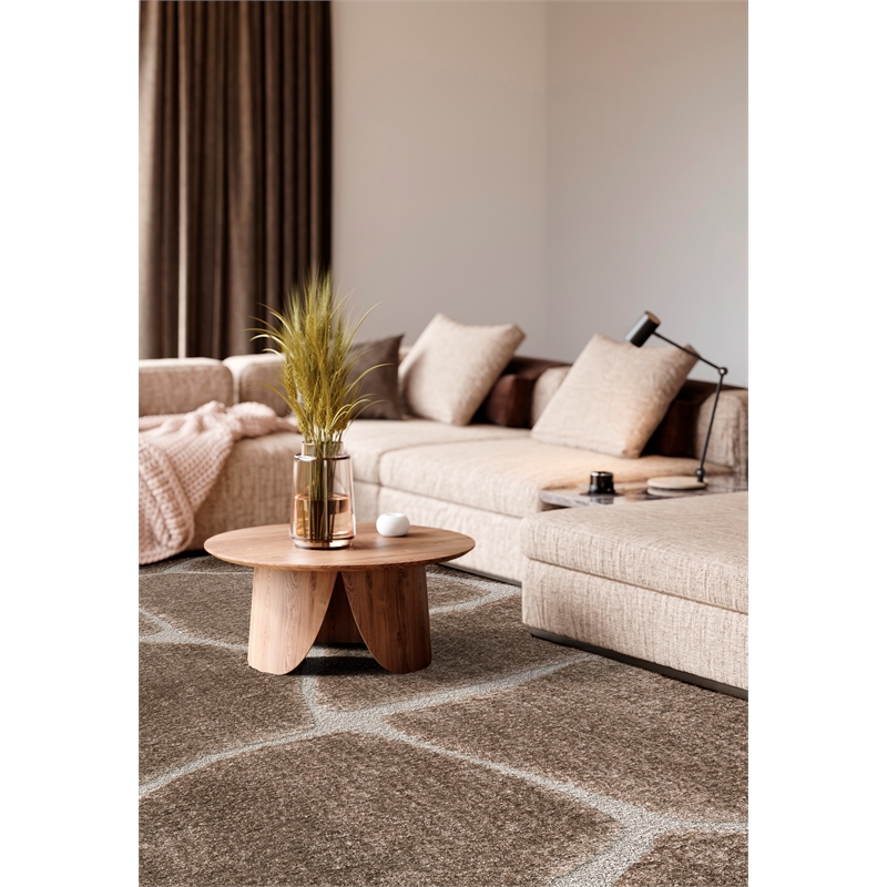 Nube Giraffe Chocolate and Brown Recycled Polyester Area Rug