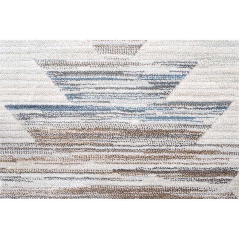 Eno Gamela Blue Brown Copper Grey Ivory Viscose Area Rug