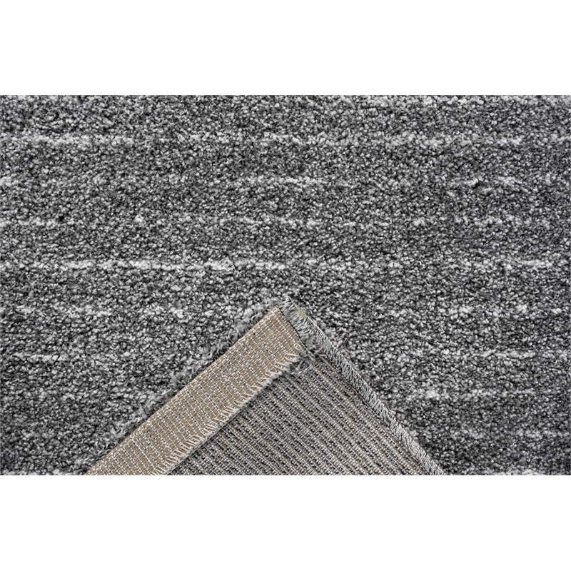 Granada Liora Charcoal Gray Ivory and White Polypropylene Area Rug