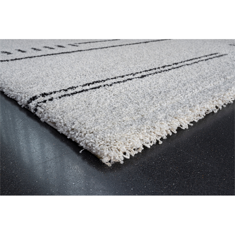 Granada Kienna Black Charcoal Ivory and White Polypropylene Area Rug