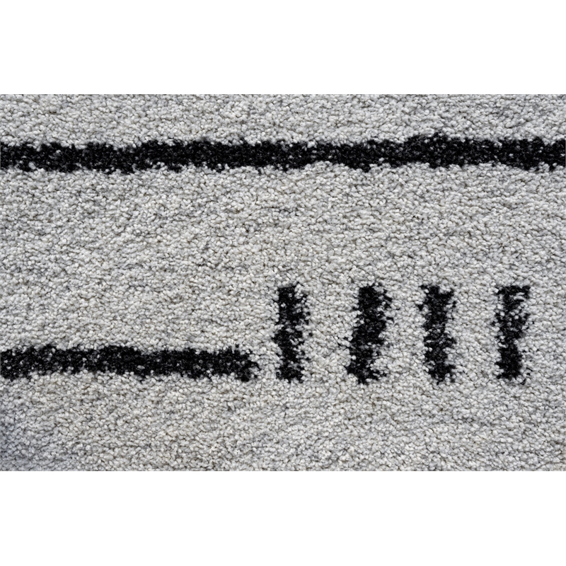 Granada Kienna Black Charcoal Ivory and White Polypropylene Area Rug