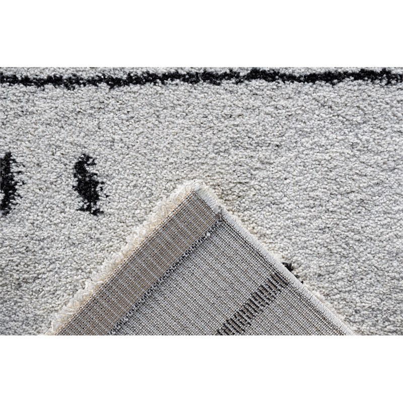 Granada Kienna Black Charcoal Ivory and White Polypropylene Area Rug