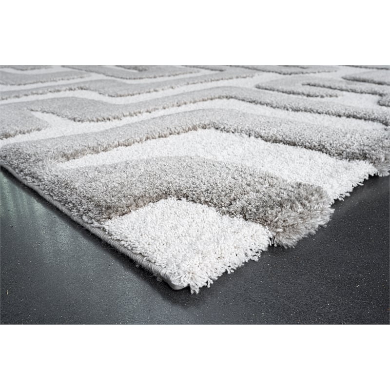 Luna Meara Gray and Ivory Recycled Polyester Area Rug