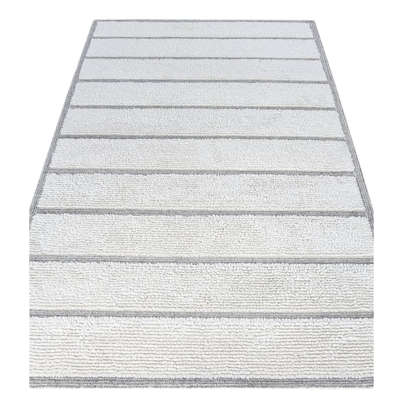 Indie Alana Ivory and Natural Wool High - Low Area Rug