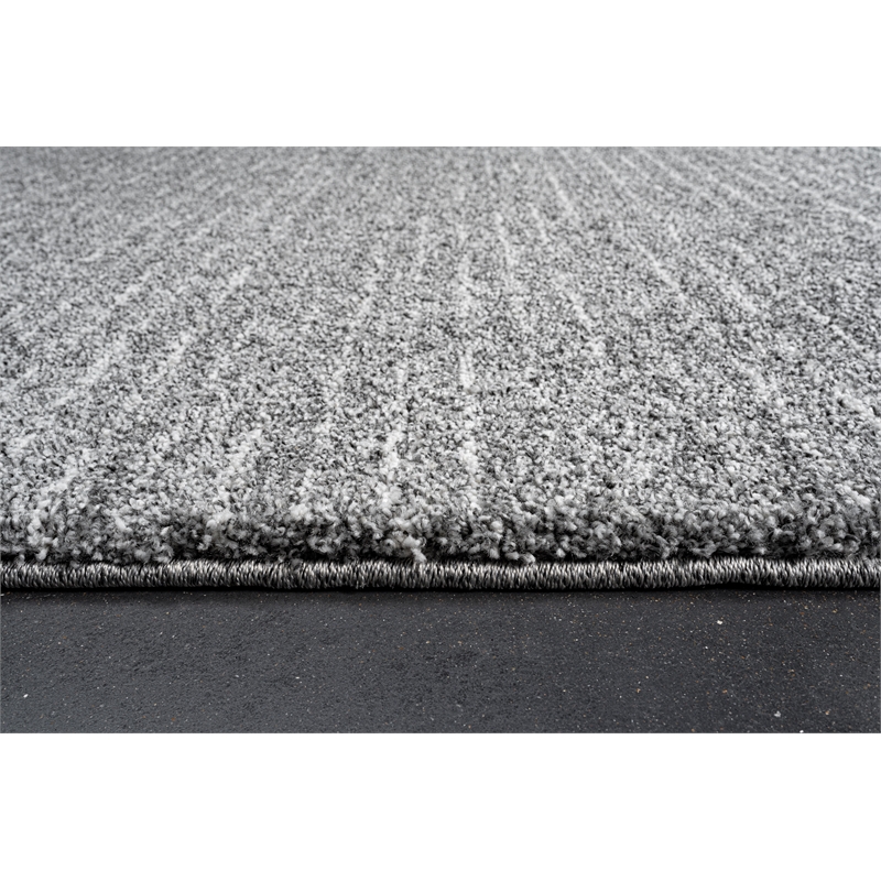 Granada Liora Charcoal Gray Ivory and White Polypropylene Area Rug