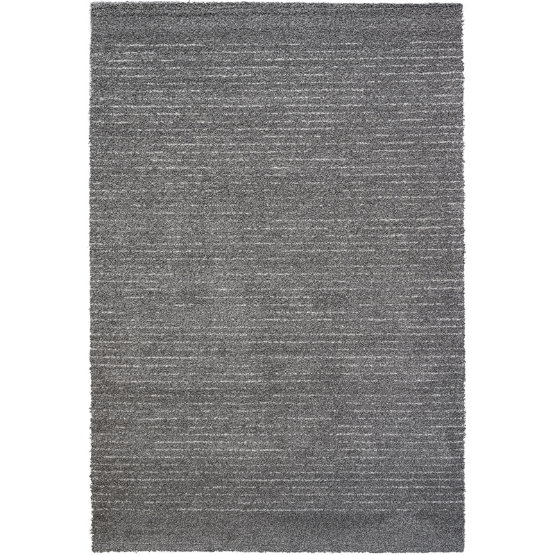 Granada Liora Charcoal Gray Ivory and White Polypropylene Area Rug