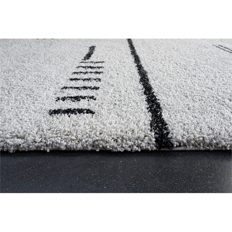 Granada Kienna Black Charcoal Ivory and White Polypropylene Area Rug