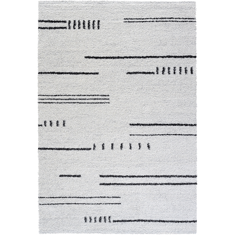 Granada Kienna Black Charcoal Ivory and White Polypropylene Area Rug