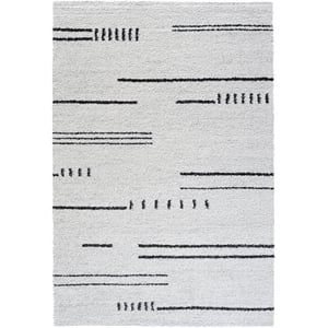 Granada Kienna Black Charcoal Ivory and White Polypropylene Area Rug