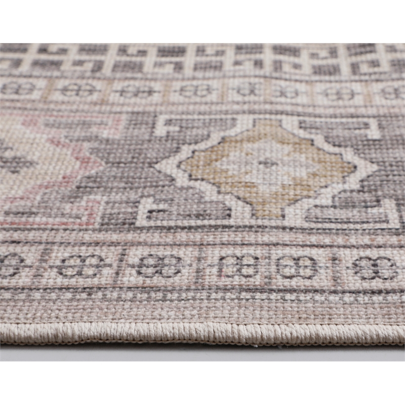 Malta Akira Natural Blush Multi-color Cotton Blend Washable Area Rug