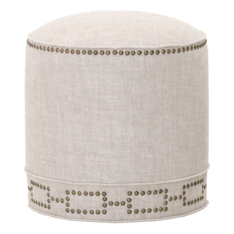 Essentials For Living Essentials Marlow Fabric Ottoman in Bisque Beige