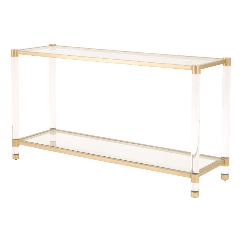 Essentials For Living Traditions Nouveau Metal Console Table in Brass