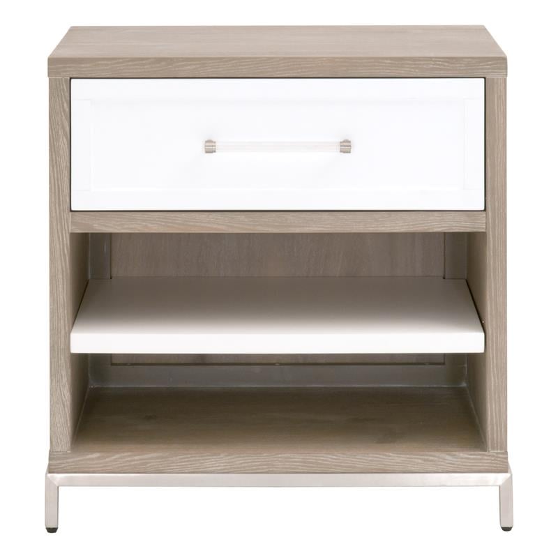 Essentials For Living Traditions Wrenn 1-Drawer Wood Nightstand in Gray