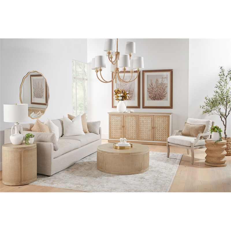 Essentials For Living Stitch & Hand Stratton Fabric Club Chair in Beige
