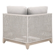 Essentials For Living Woven Tropez Fabric Outdoor Corner Chair in Gray