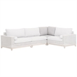 Essentials For Living Woven Tropez Fabric Outdoor Corner Chair in Gray