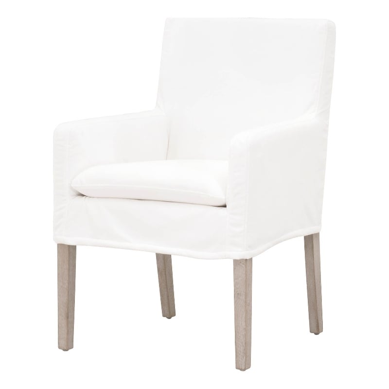 Essentials For Living Stitch & Hand Drake Fabric Arm Chair in White